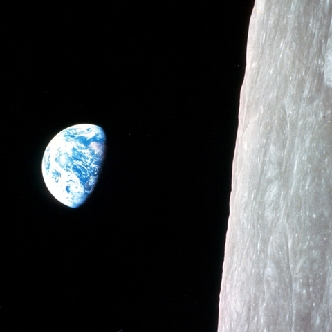 A photo of the earth taken from the moon