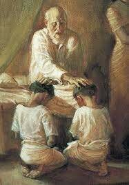 Jacó abençoa Manassés e Efraim