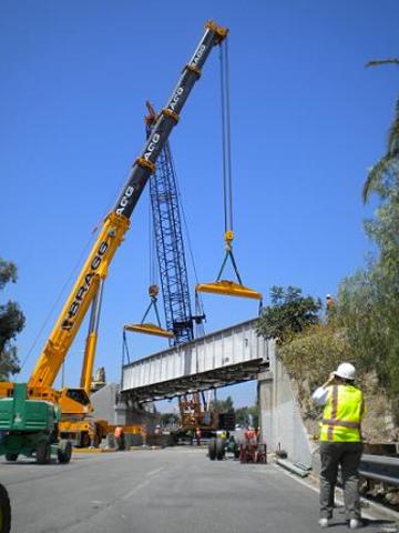 Removal of the Pacific Electric Railway Bridge