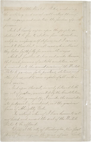 The Emancipation Proclamation is issued by President Abraham Lincoln freeing the enslaved in the rebellious Confederate states.