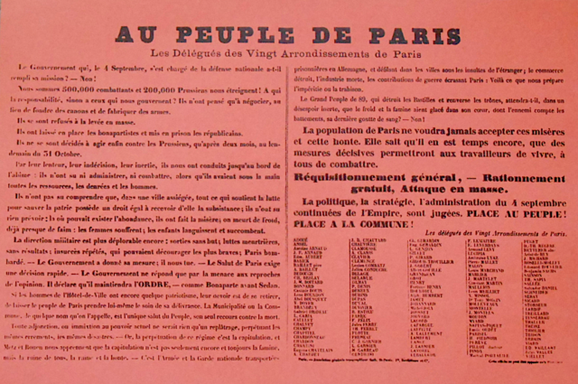 PLACE AU PEUPLE ! PLACE A LA COMMUNE !