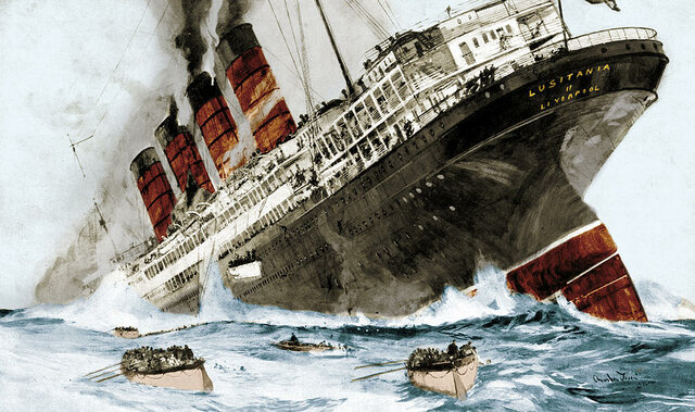 Lusitania sinks