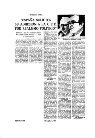 SOLICITUD DE ENTRADA EN LA COMUNIDAD ECONÓMICA EUROPEA