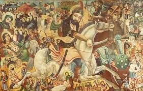 Batalla de Karbala, en què Husayn, el nét de Mahoma, és assassinat per les forces del califa omeia Yazid I.