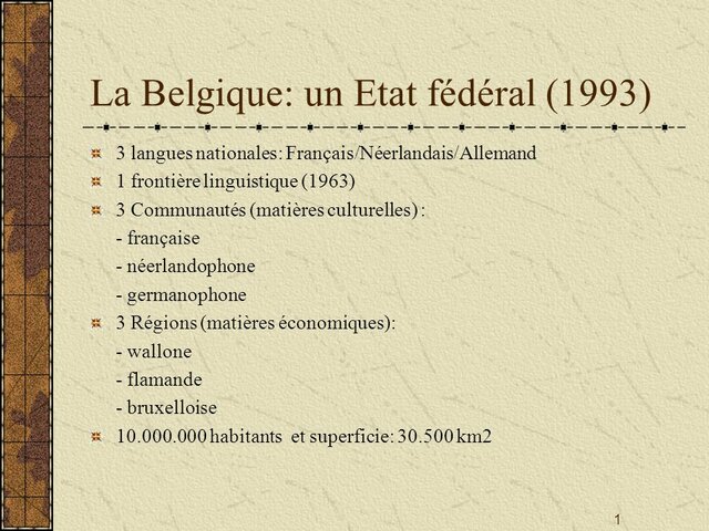 Belgique état fédéral !