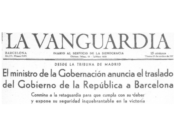 El govern de la República es trasllada a Barcelona