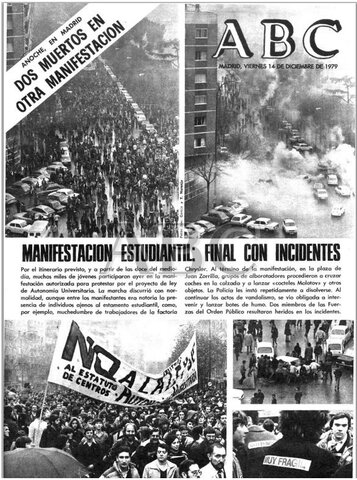 Jornada de lucha en la Universidad y en enseñanzas medias contra el fascismo.