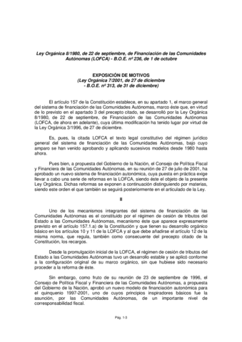 El Parlamento aprueba la Ley de Financiación de las Comunidades Autónomas  (LOFCA).