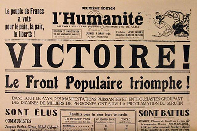 TRIUNFO DEL FRENTE POPULAR EN FRANCIA
