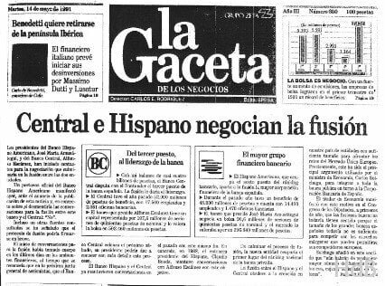 Fusión de los Bancos Central e Hispanoamericano