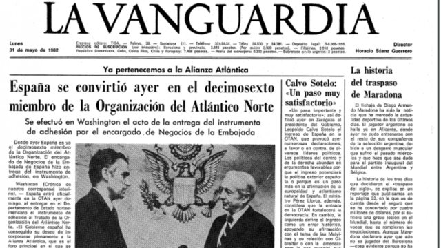 Entrada oficial de España en la O.T.A.N.