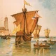 Illustration christopher columbus fleet spain 1492
