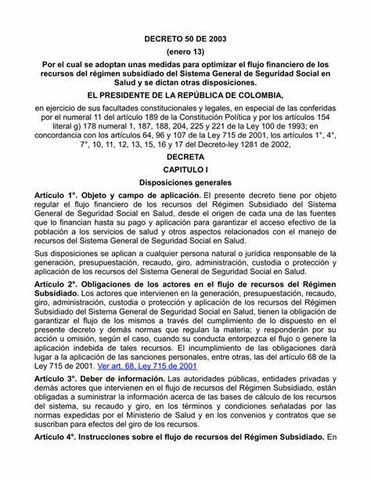 Decreto 50 de 2003