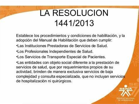 Resolución 1441 del 2013