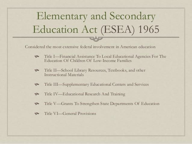 Elementary and Secondary Education Act (ESEA)