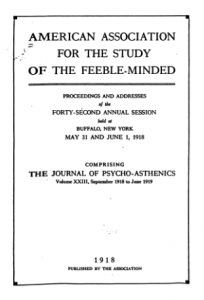 The Assoc. for the Study of the Feeble-Minded