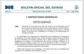 Aprobación de la convalidación del Decreto-Ley de Medidas Urgentes de Reforma del Mercado Laboral