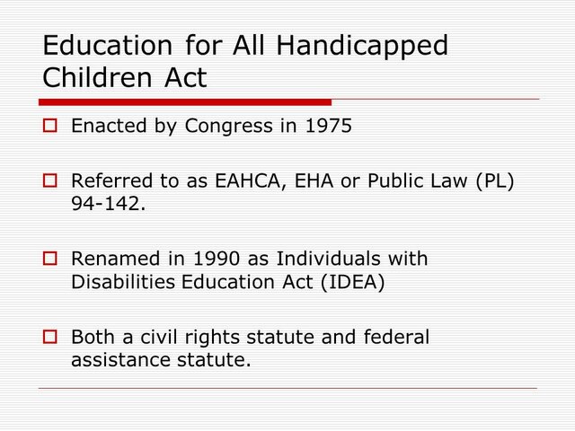 Ed. for all Handicapped Children