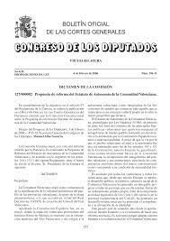 Aprobación del Dictamen sobre la reforma del Estatuto de la Comunidad Valenciana