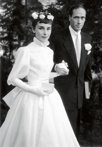 Audrey Hepburn marries Mel Ferrer in Switzerland
