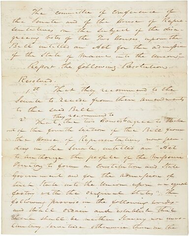 The Compromise of 1820 (Missouri Compromise)