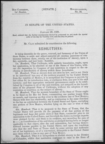 The Compromise of 1850