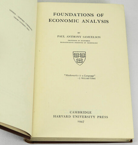 Paul A. Samuelson -Fundamentos para un análisis económico