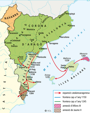 Conquesta València Sicília i balears (-Menorca)