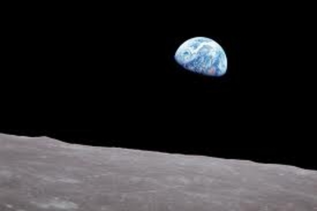 A photo of the earth taken from the moon