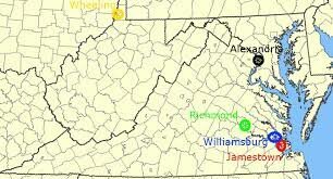 The capital of Virginia moves from Jamestown to Williamsburg.