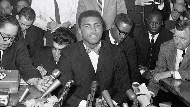 Boxer Muhammed Ali refuses military service