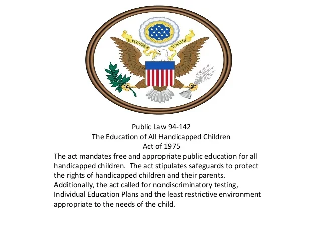Public Law 94-142: The Education for All Handicapped Children Act of 1975