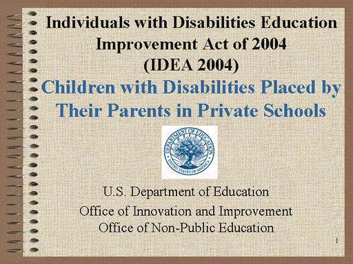 Individuals with DB Ed Improvement Act (IDEIA)