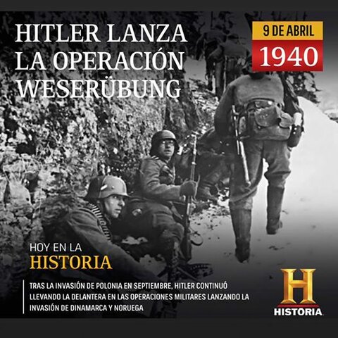 Fuerzas alemanas invaden Dinamarca y Noruega.