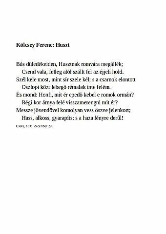 Kölcsey Ferenc: Huszt(kf)
