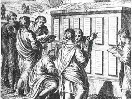 The 12 tablets of law for rome.