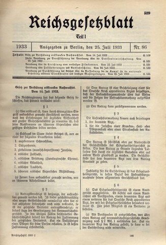 Approval of the Sterilization Law