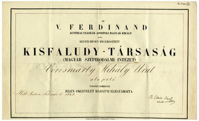 Vörösmarty: Kisfaludy társaság alapítása