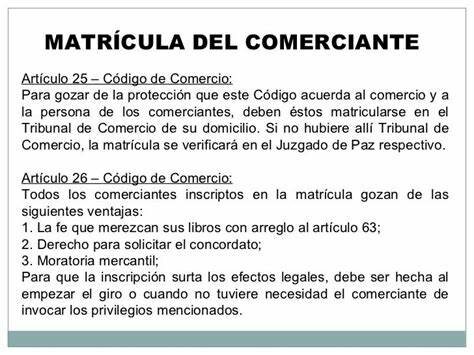 Creación de la Matricula para comerciantes nacionales