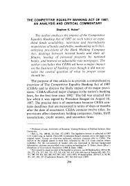 Competitive Equality Banking Act of 1987 (CEBA)