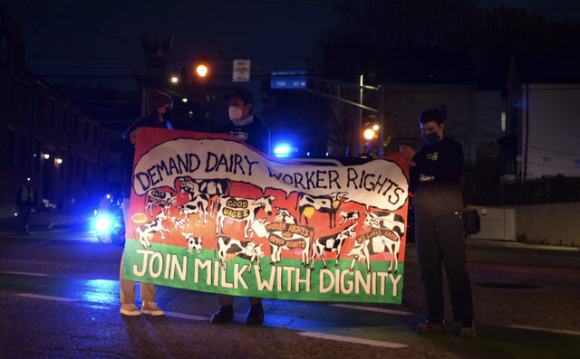 Students join march at the Hannafords headquarters