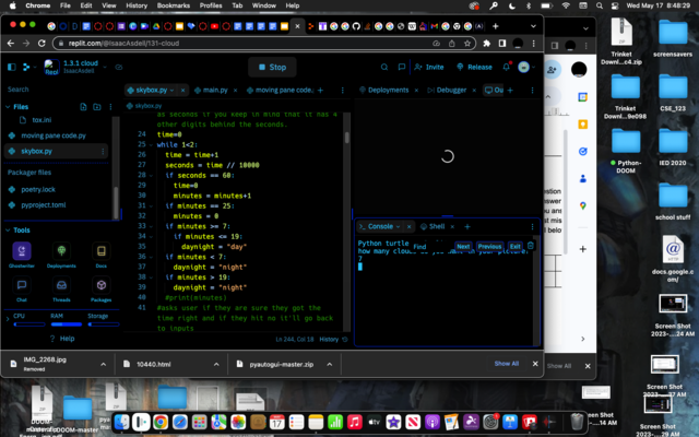 added a minute and second clock