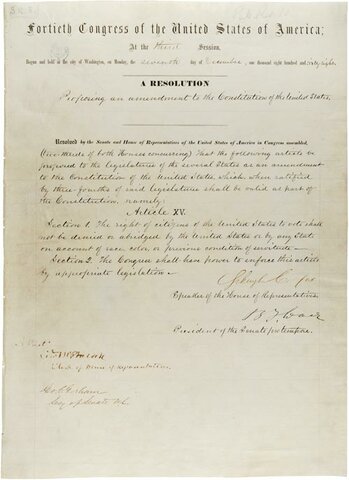 15th Amendment Ratified