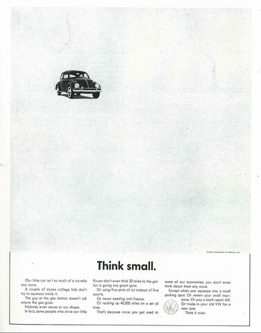 "Think Small" Volkswagen Campaign