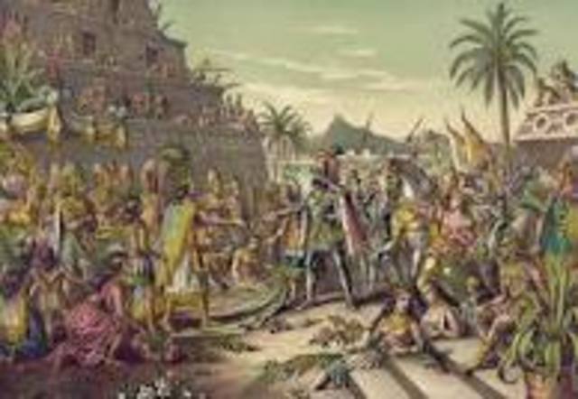 Hernando Cortes captures Tenochtitlan, beginning the fall of the Aztec Empire
