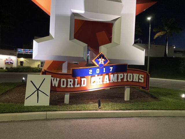 Fans Place Asterisk in Front of Astros World Champion Sign