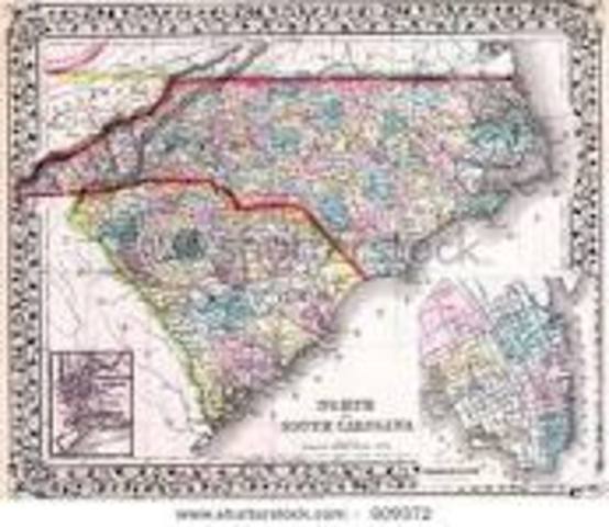 The Carolinas split into North and South Carolinas