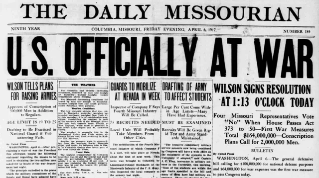 Estados Unidos declara la guerra a Alemania.