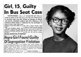 Claudette Colvin arrested for refusing to give up seat on bus