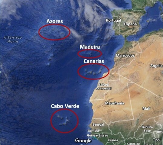 Portugal ocupa Madeia, Açors i Cap Verd.